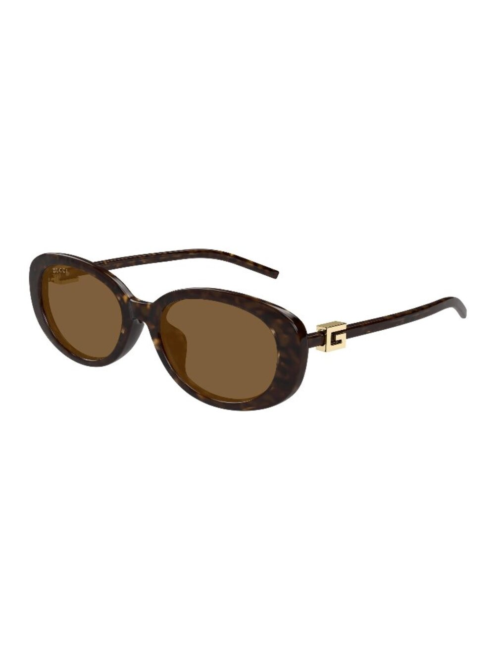 New Gucci Women's Sunglasses Havana Square Brown Lens Injected Frame GG1684SA 55